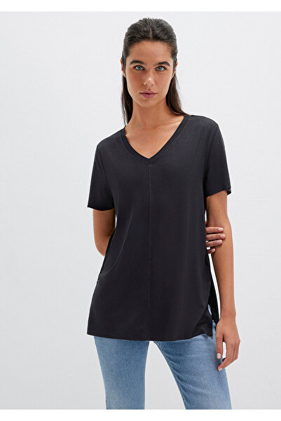 Mavi Μαύρο παχύρρευστο T-shirt με λαιμόκοψη - Loose Fit166775-900