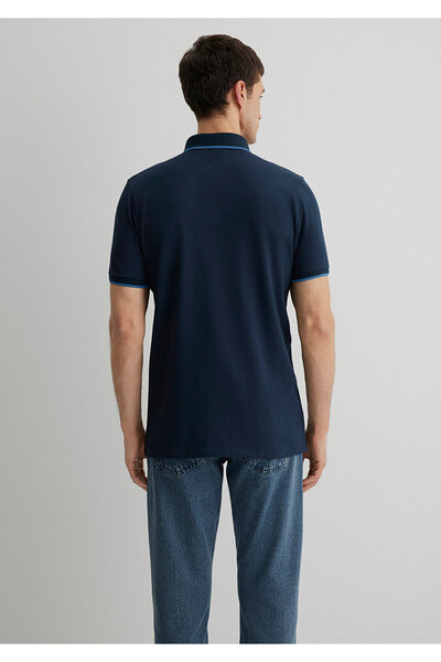 Mavi Límec Detailed Navy Blue Polo T-Shirt Fitted 062373-28417
