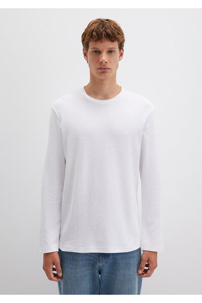 Mavi Μακρυμάνικο λευκό T-shirt Slim Fit / Slim Fit 065755-620