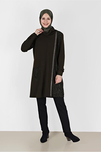 Alvina Tunica din guipur cu dungi cu strasuri 42460