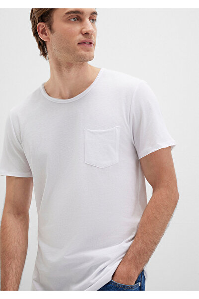 Mavi Weißes T-Shirt mit genähten Taschen und tailliertem Schnitt 062772 -20843