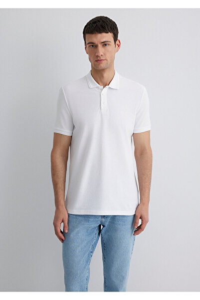 Mavi Weißes Polo-T-Shirt Slim Fit / Schmaler Schnitt 064946-27879