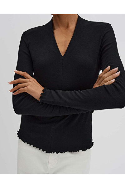 someday. V-Kragen Langarmshirt für Damen