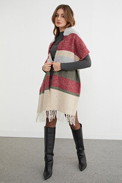 Fulla Moda Color Block Honeycomb Patterned Shawl