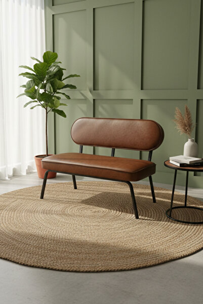 Azra Mobilya Luna İkili Koltuk – Modern Tasarım | Deri Kumaş | Metal Ayaklı |...