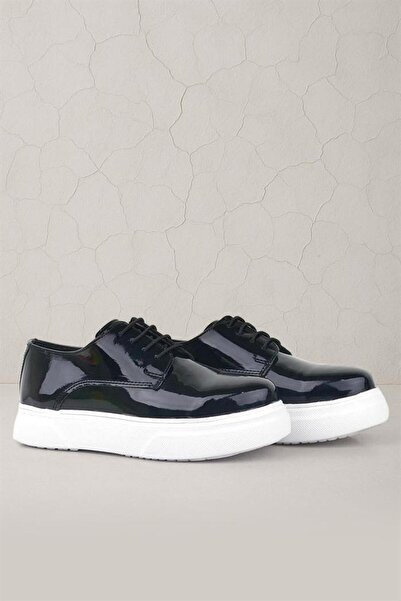 Rakerplus Детски класически обувки Derby Black Laced от бяла подметка