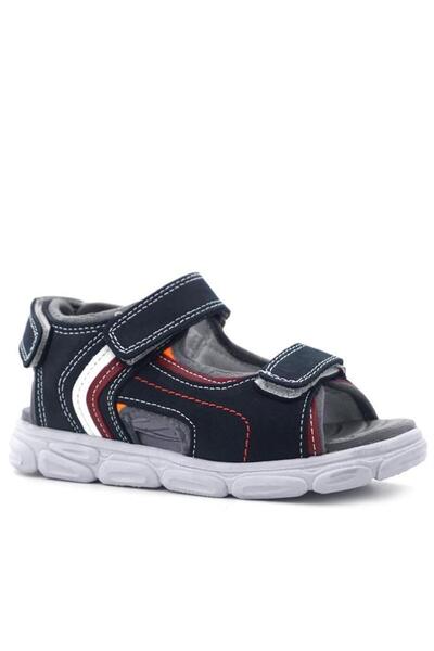 Rakerplus Sandale pentru copii din piele naturală bleumarin roșu cu velcro