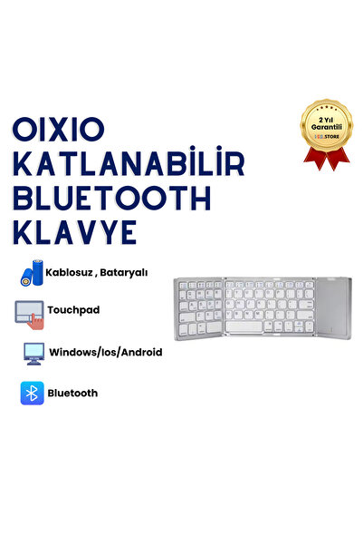 H Katlanabilir Beyaz Er Ciaza Bluetoot Ile Uyumlu Portatif Taşınabilir Dokunmatik Mini Klavye