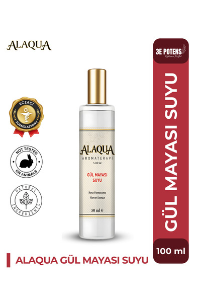 AlaQua Aromaterapi ALAQUA %100 SAF GÜL MAYASI SUYU 50 ML
