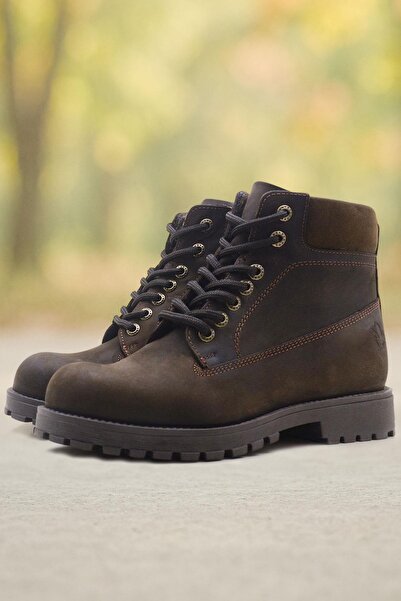 Rakerplus Μπότες Neson Γνήσιο Δερμάτινο Καφέ Shearling