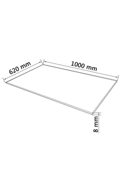 vidaxl Table Top Tempered Glass Rectangular 1000x620 mm