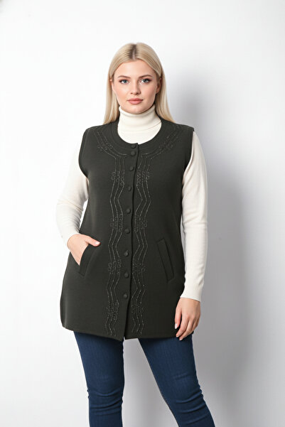Laden Πλεκτά Γυναικείο Μάλλινο Λασέλι Χοντρό Υψηλής Ποιότητας Χειμερινό Μητρικό Γιλέκο