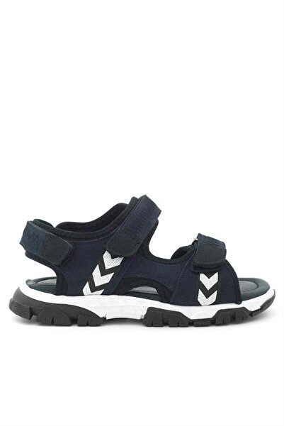 Rakerplus Genuine Leather Navy Blue Black Velcro Boys Sandals