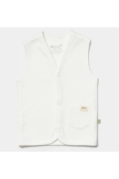 Biorganic Bibaby Ecru Organic Vest - Waffle Smile Design