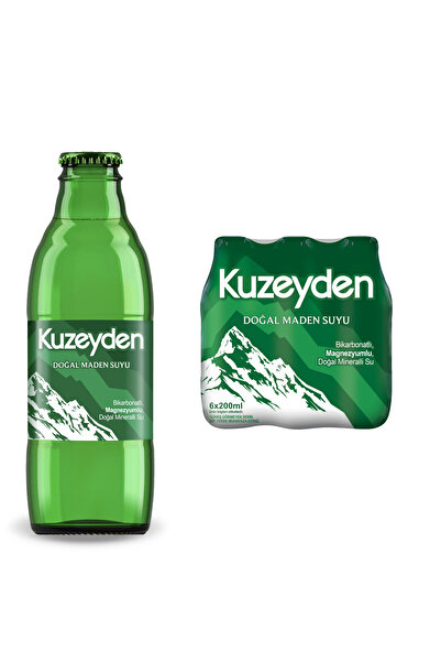KUZEYDEN Doğal Maden Suyu | 6x200ml | 6 Adet
