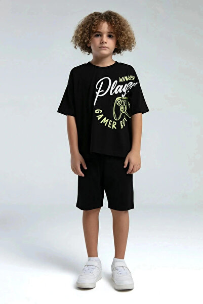 Rolypoly ERKEK ÇOCUK BERMUDA TAKIM - siyah