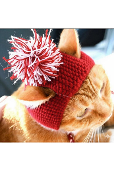 baddin aksesuar قبعة كلب قطة حمراء للعام الجديد مصنوعة يدويًا