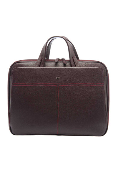 Tergan Bordo Hakiki Deri Erkek Omuz Çantası - S1EV00021269-N4B