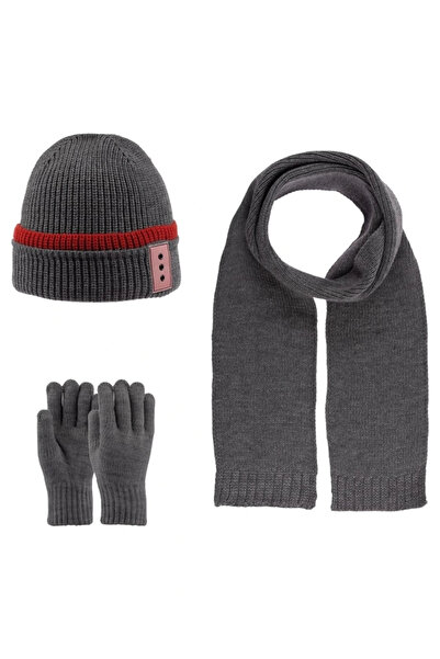 Kitti طقم قفازات قبعة النادل بوي وشاح K22180-11 رمادي