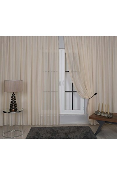 GOCCIA HOME Elegante Pleatless Tulle Curtain Beige