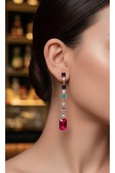 Anziano bijuteri أقراط نسائية متدلية من حجر الزركون