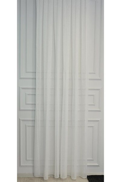 GOCCIA HOME Sheer Curtain Natural Linen Leno Living Room Furniture Iron-Free Lead-Free t Single Panel Extra Foam Ecru