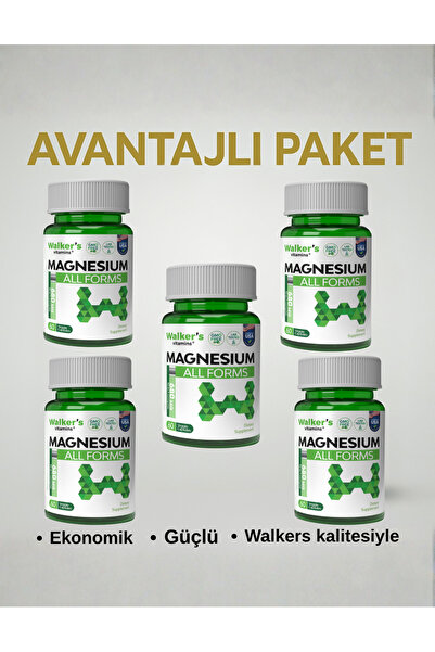 Walkers Magnezyum All Forms (SİTRAT, MALAT, BİSGLİSİNAT, TAURAT, LAKTAT, ASKO...