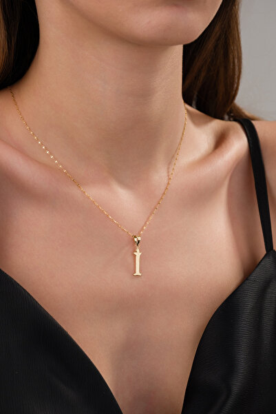 ZEYNEPLİ GOLD 14 Ayar Altın Şirin İ Harfli Kolye