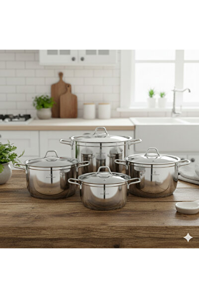 Sofram High-quality Turkish Sofram stainless steel cookware set, 8 pieces