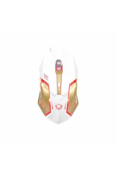 MeeTion Mouse de gaming MT-M915, iluminare automată, 2400 dpi, USB - Alb