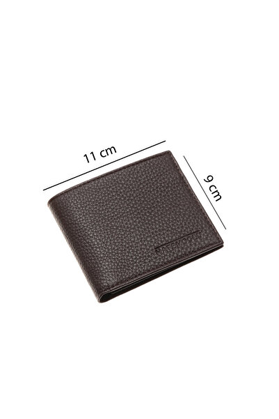 Hatemoğlu Ανδρικό πορτοφόλι - 100% γνήσιο δέρμα, καφέ, με κουτί