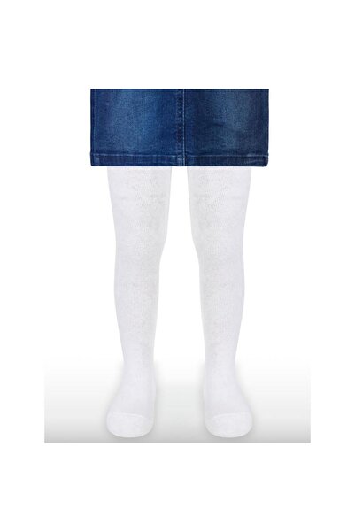 Civil Girls Basic Plain Towel 2-12 Years Old Girls' Pantyhose - White 10-11 Years Old