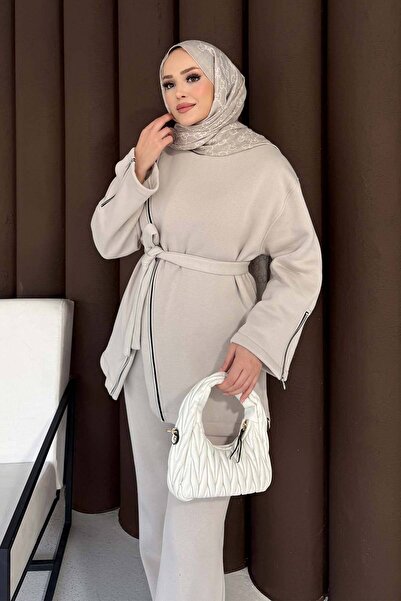 Melike Tatar Zipper Detailed Three Thread Suit 76-5504