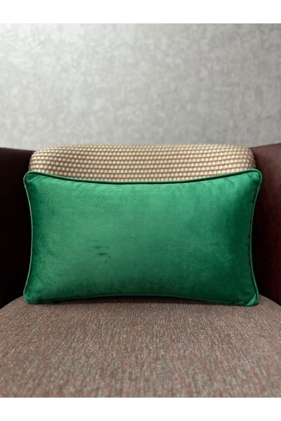 Fabricland غطاء وسادة من الحرير المخملي المستورد باللون الأخضر الزمردي مقاس 3...
