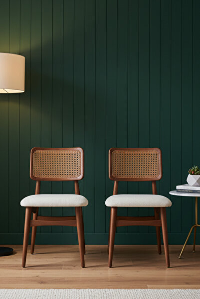 Woodenbend İris Ceviz Rengi Ahşap Hazeranlı Sandalye – Modern İskandinav Konf...