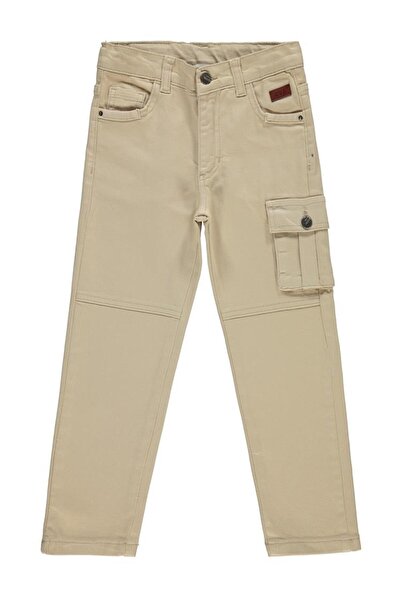 Civil Boys Cargo Pocket Pack 10-13 Years Old Pants - Beige 11-12 Years Old
