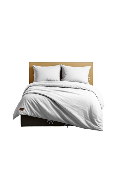 Sabia 100% Cotton 62 Thread Count 200X200 cm +37 cm Height Suitable Elastic Fitted Sheet King Size Duvet Cover Set