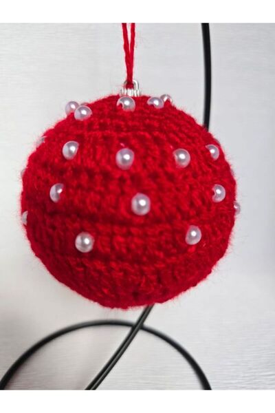 Amma Design Hand-crocheted globe on polystyrene base, 9x9 cm