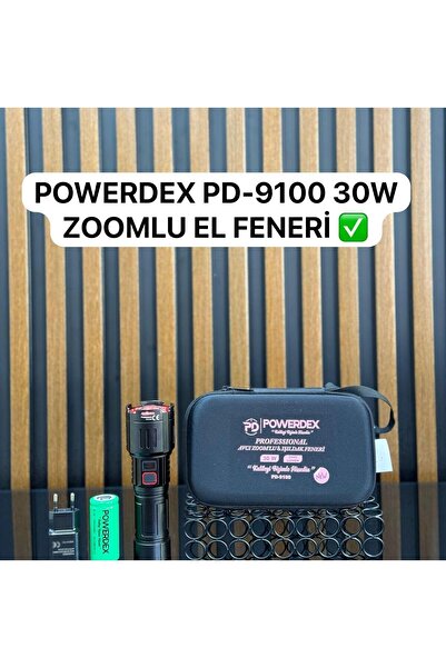 powerdex Pd-9100 Zoomlu Şarjlı 30w Profesyonel Avcı Feneri