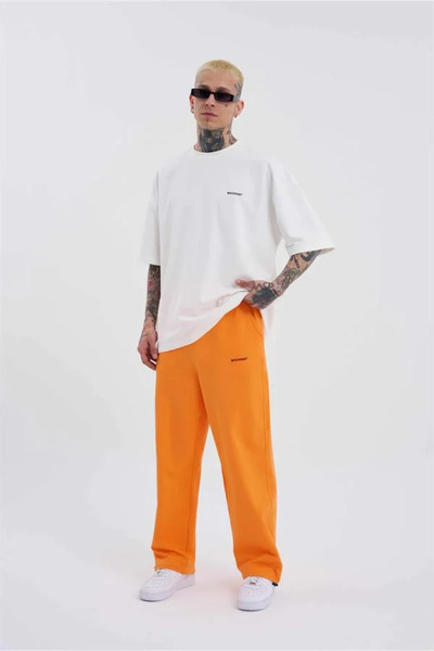 Machinist Ανδρικό Basic oversized Baggy Sweatpants Ηλεκτρικό-Πορτοκαλί