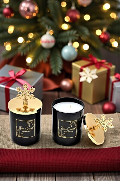 Tiem Concept Yılbaşına Özel Hediyelik Gold Kar Tanesi Başlıklı 2 'li Siyah Ba...