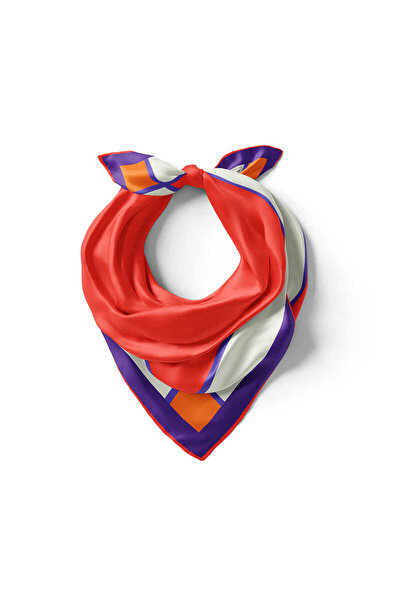 Bursa İpek Wide Border Red Silk Handkerchief