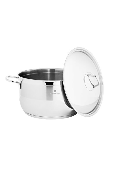 Sofram Turkish soft steel cooking pot, 28 cm, with a steel lid.