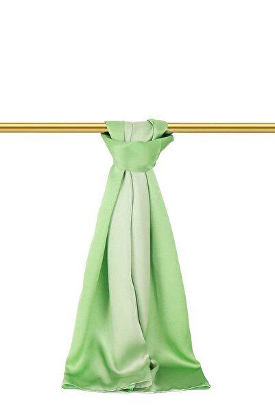 Bursa İpek Ανοιχτό πράσινο μενταγιόν ντεγκραντέ μεταξωτό σάλι