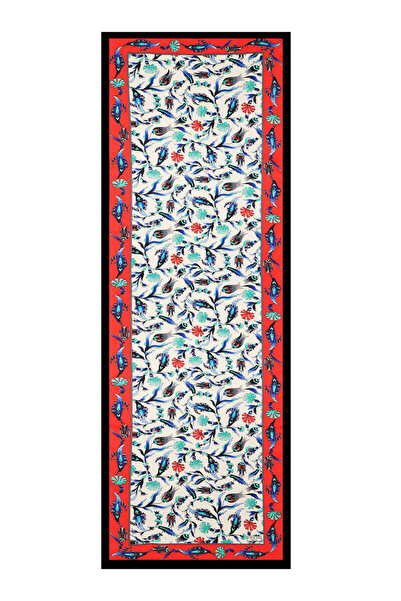 Bursa İpek Red Black Carnation Tulip Silk Scarf