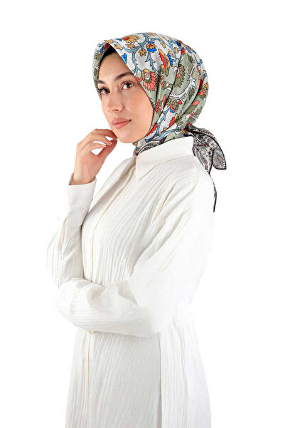 Bursa İpek Μεταξωτό μαντίλι με μοτίβο πράσινο σάλι