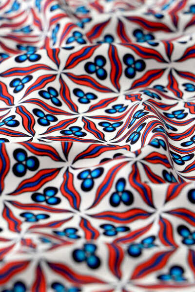 Bursa İpek Kırmızı Çintemani Desen İpeksi Mendil