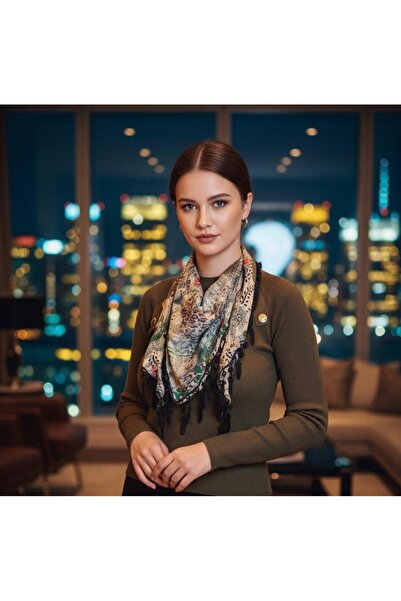 Gönülden Tasarım Şal eşarfă pentru femei cu model cu ciucuri cu două feţe 155...