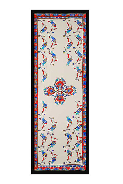 Bursa İpek Red Black Row Tulip Silk Scarf