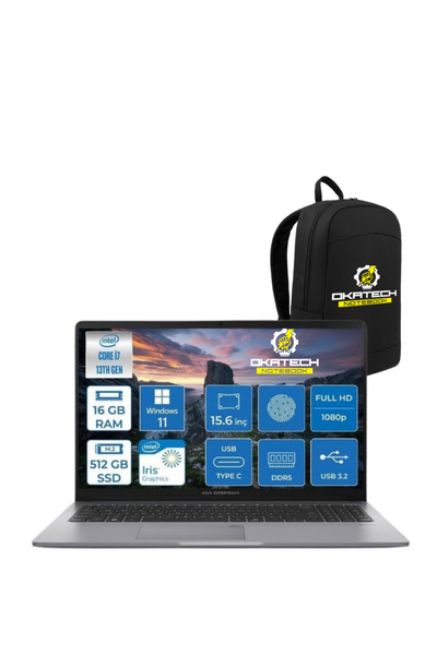 ASUS EXPERTBOOK P1503 INTELCORE I7-13620H 16GB RAM 512GB SSD WİN11 PRO 15.6” ...